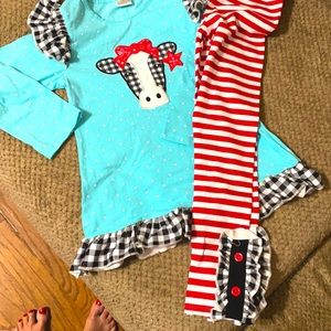 Girls boutique 2 piece outfit NEW never worn !